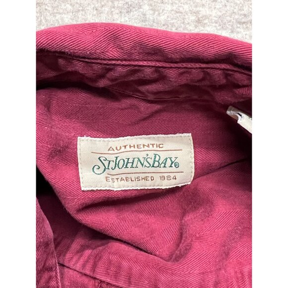 Vintage 90's St.John's Bay Red Button Down Cotton Men's Shirt XXLT - Picture 5 of 9